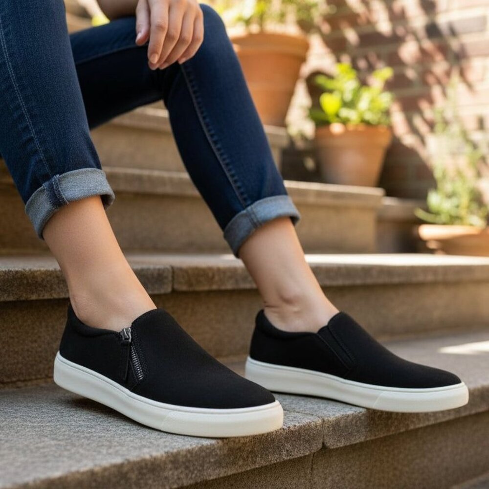 Kensie 6 Sneaker Woman Soren Zip Side Slip-on Shoe Minimalist Athleisure Casual